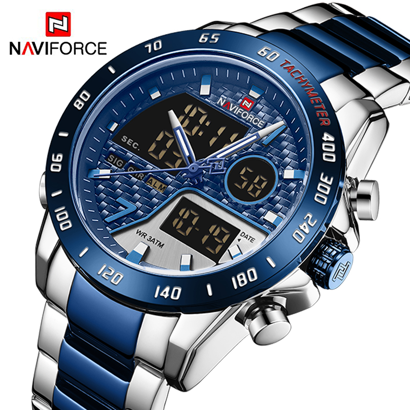 Field Watch Military - NAVIFORCE Jam Tangan Digital untuk Pria