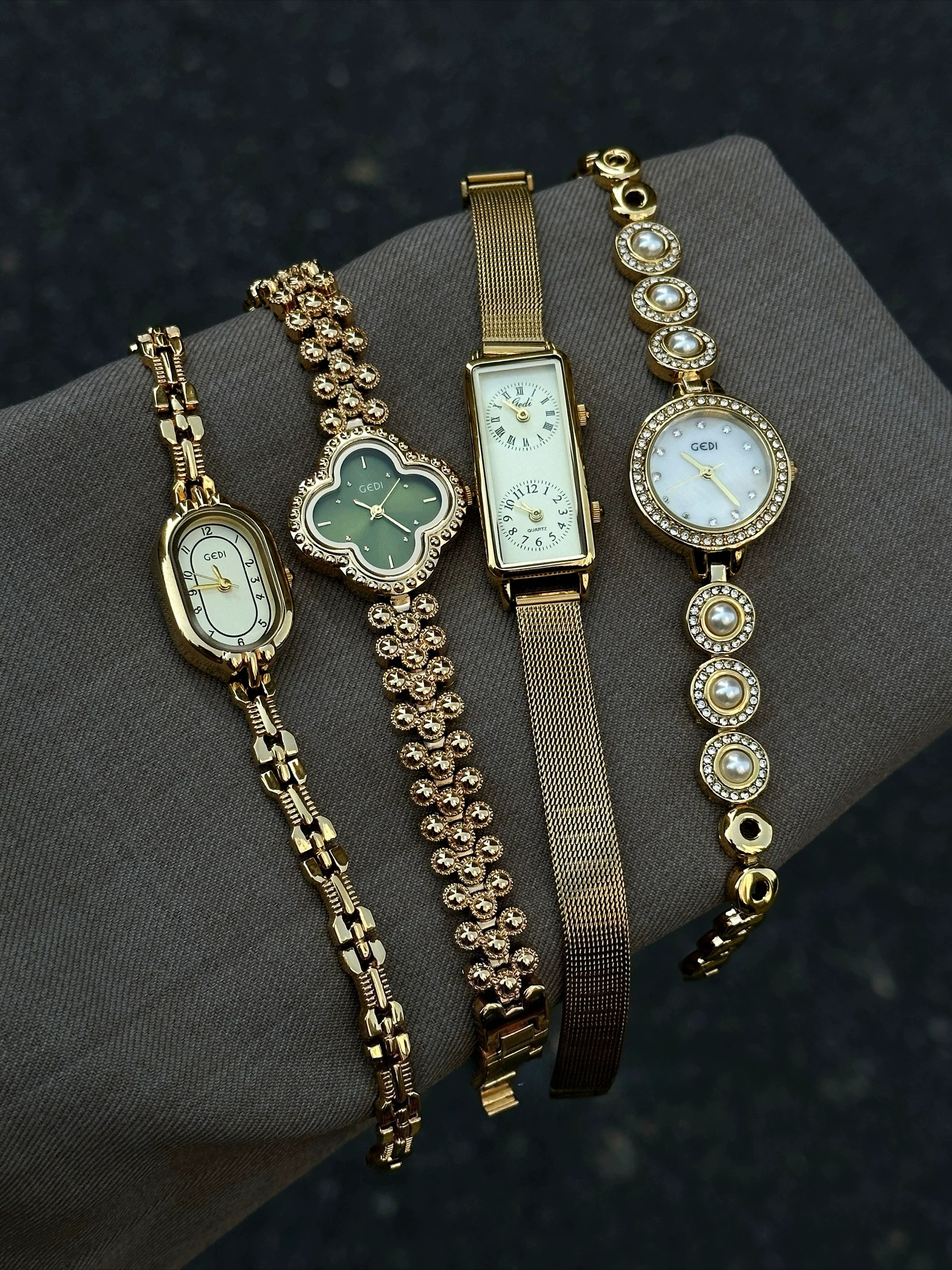 Luxury Watch Gold - Jam Tangan Wanita Mewah Emas Gaya
