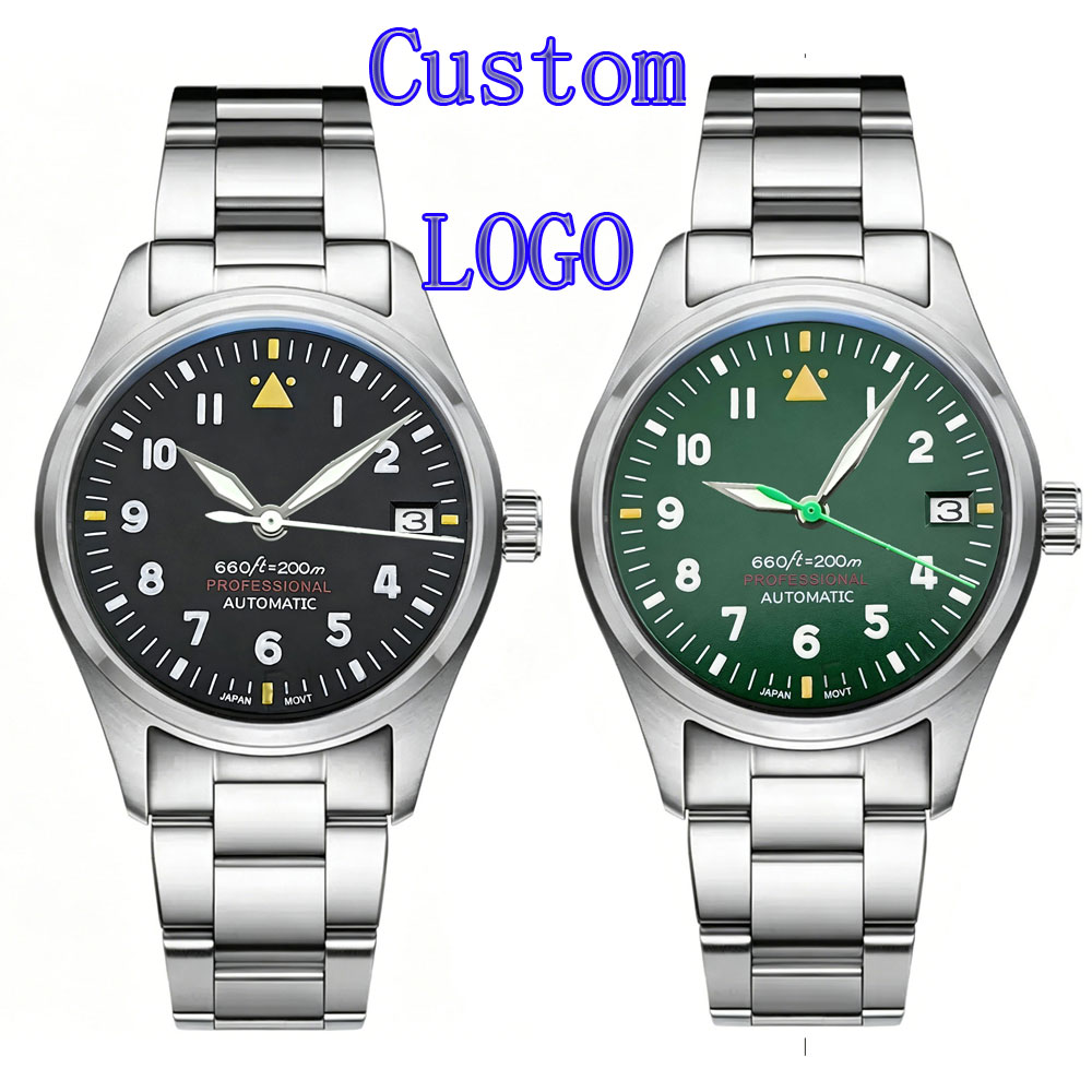Automatic Pilot Watch - LOGO Kustom 36mm 39mm Jam Tangan