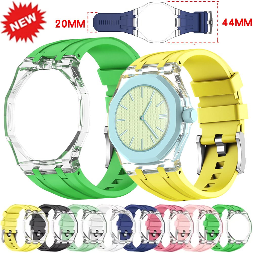 Luxury X I Watch - Casing Transparan+Tali Silikon Cair untuk Jam