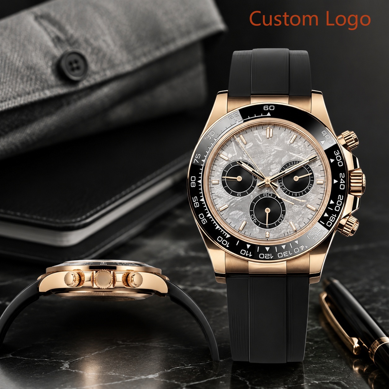 Luxury Watch Gold - Jam Tangan Balap Pria Dial Meteorit