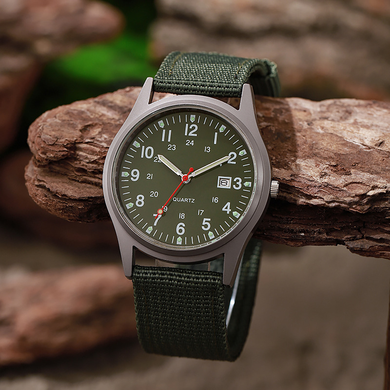 Field Watch Military - Jam tangan pria berbahan kanvas baru,