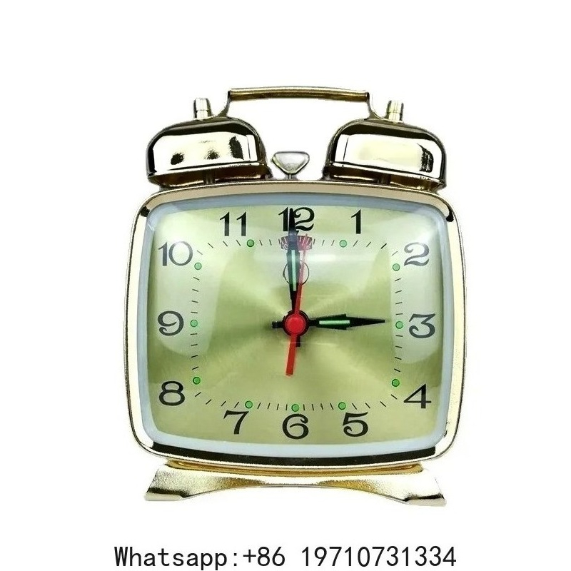 Table Watch Luxury - Jam Alarm Mekanik Logam Jam Meja