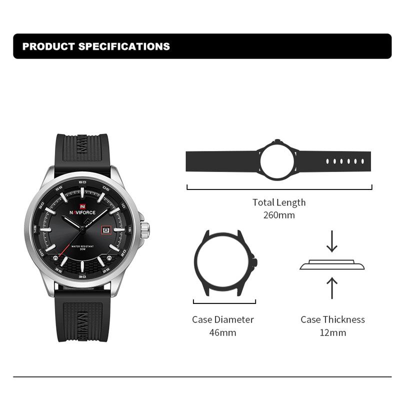 NAVIFORCE Jam Tangan Pria Mewa - Field Watch Military ulasan dan harga