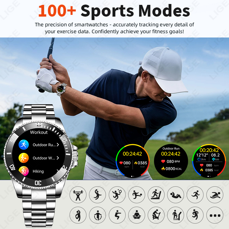 LIGE Jam Tangan Pintar Bisnis  - Luxury Watch Hd ulasan dan harga
