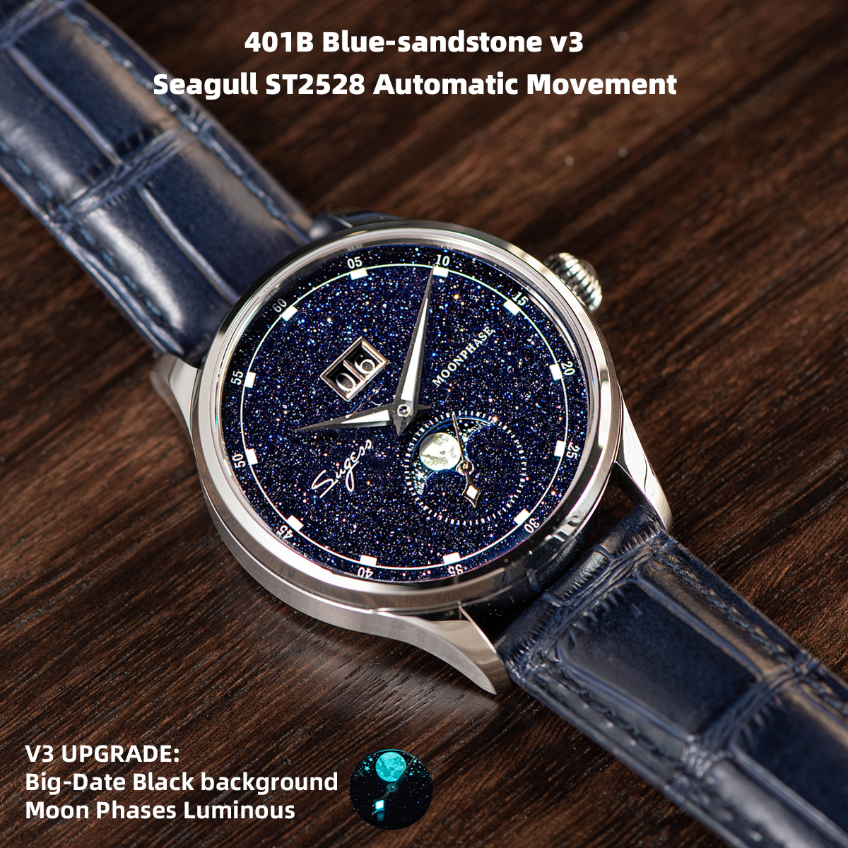Supeso jam tangan fase bulan 4 - Automatic Pilot Watch ulasan dan harga