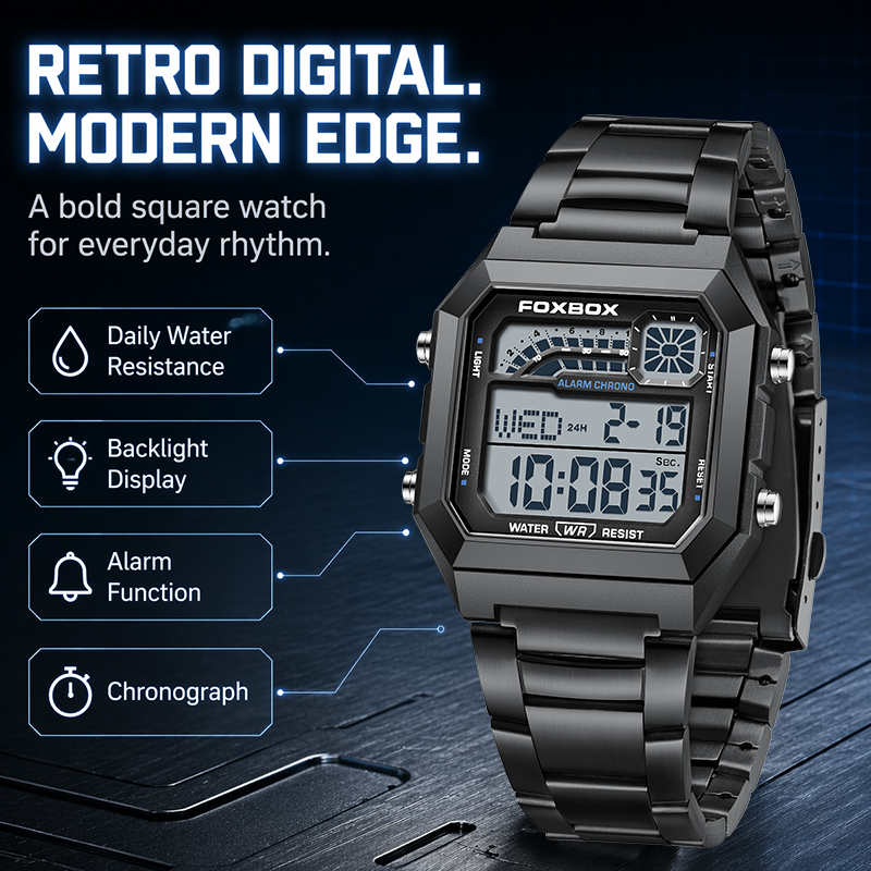 FOXBOX Jam Tangan Pria Digital - Luxury Watch Hd ulasan dan harga