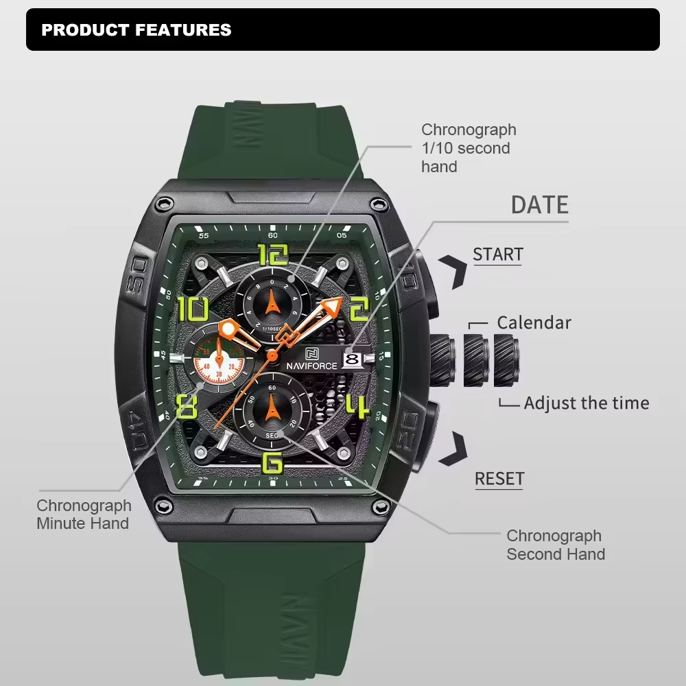 NAVIFORCE Jam Tangan Kalender  - Field Watch Military ulasan dan harga