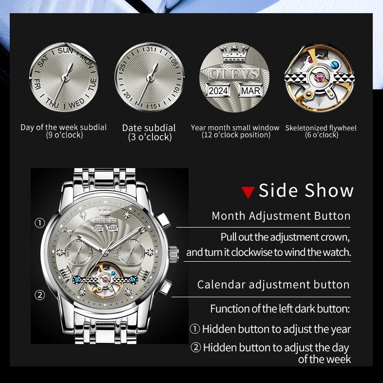 OLEVS 7088 Jam Tangan Pria Jam - Luxury Watch Hd ulasan dan harga