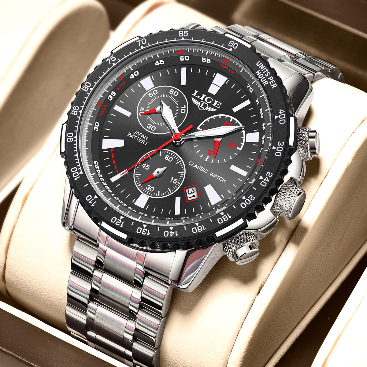 LIGE Jam Tangan Chronograph Ku - Luxury Watch Top 10 ulasan dan harga