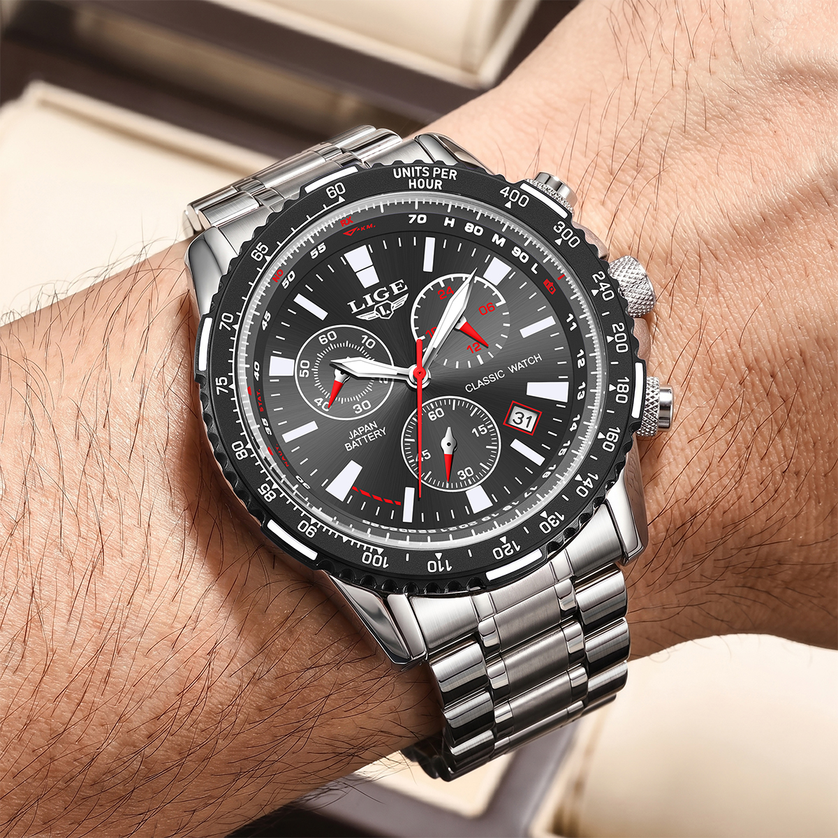 LIGE Jam Tangan Chronograph Ku - Luxury Watch Top 10 ulasan dan harga
