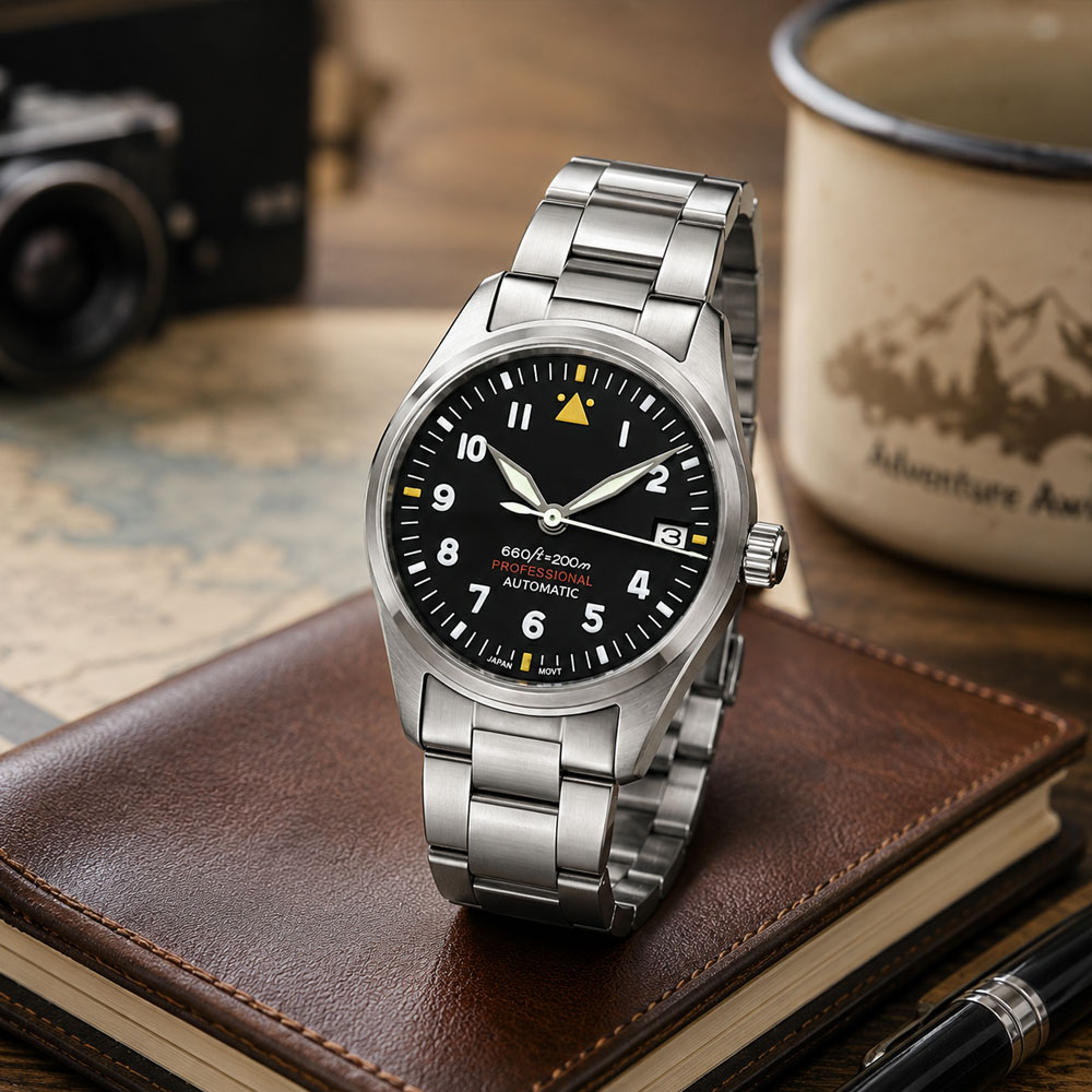 LOGO Kustom 36mm 39mm Jam Tang - Automatic Pilot Watch ulasan dan harga