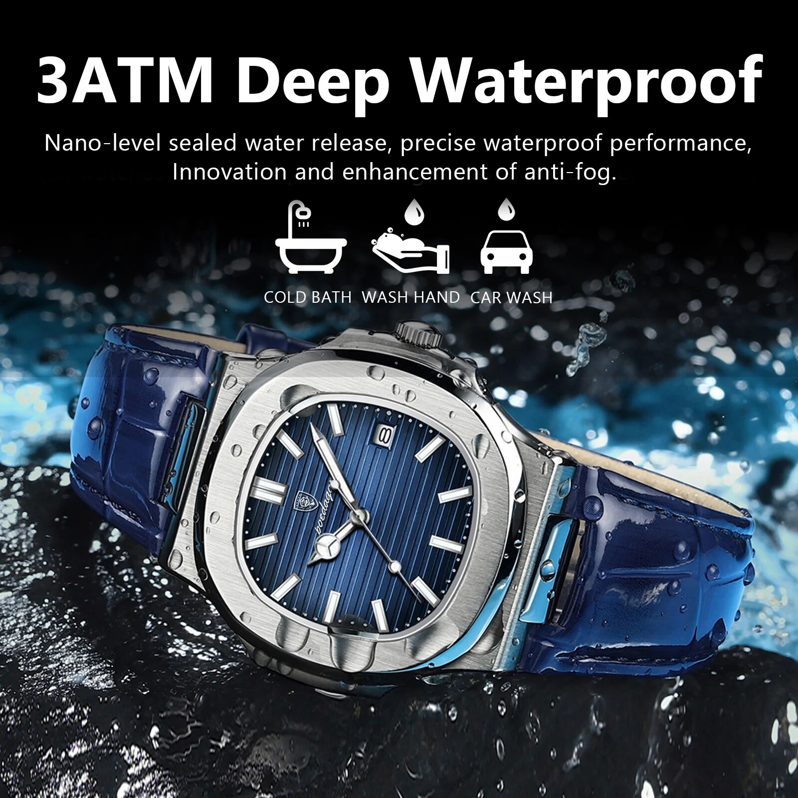 POEDAGAR jam tangan pria kotak - Luxury Watch Top 10 ulasan dan harga