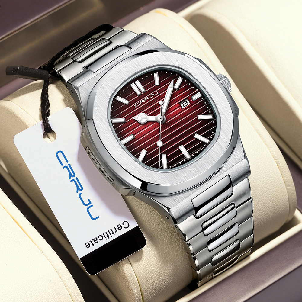 CRRJU Jam Tangan Pria Bermerek - Luxury Watch Top 10 ulasan dan harga