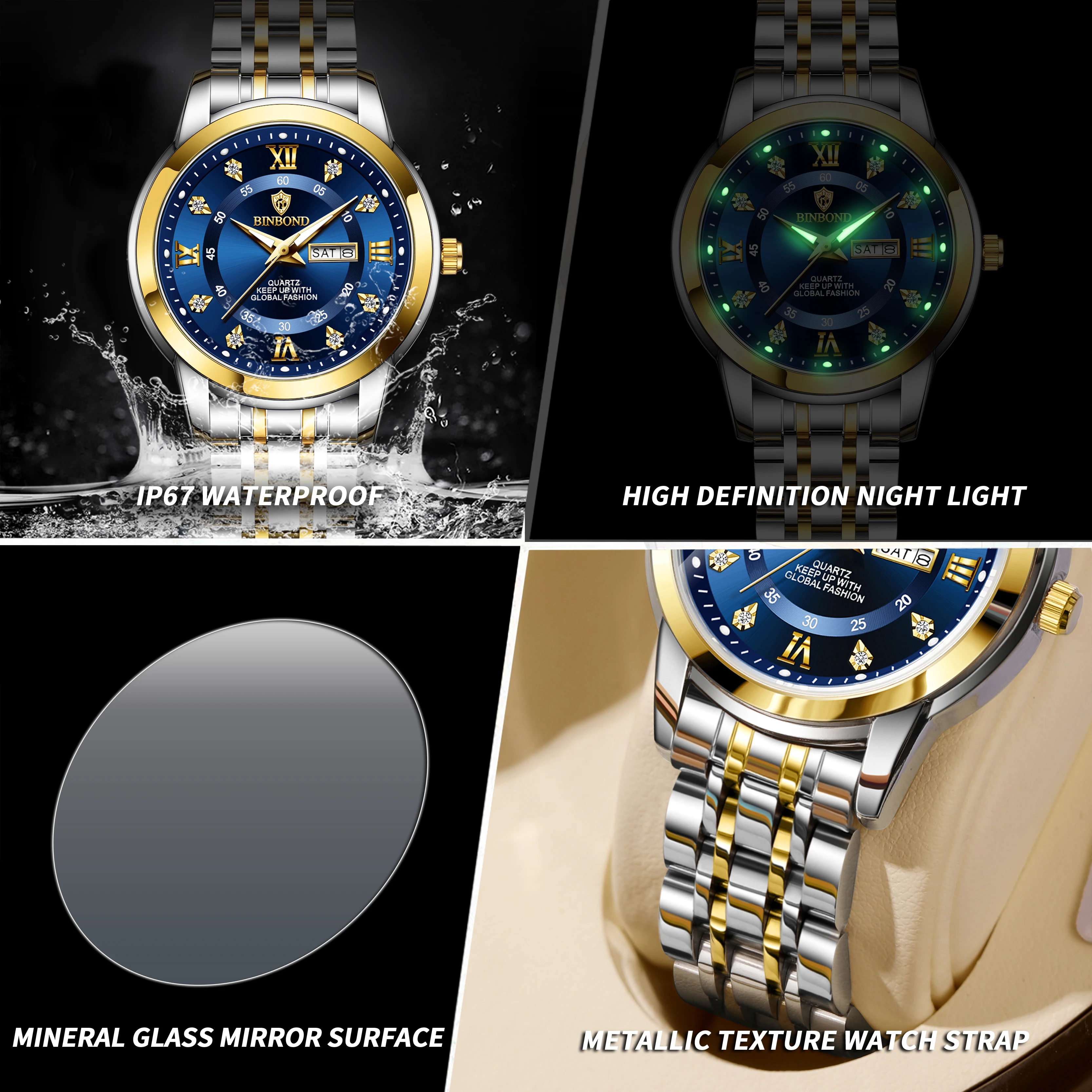 BINBOND B7169 Jam Tangan Wanit - Luxury Watch Top 10 ulasan dan harga