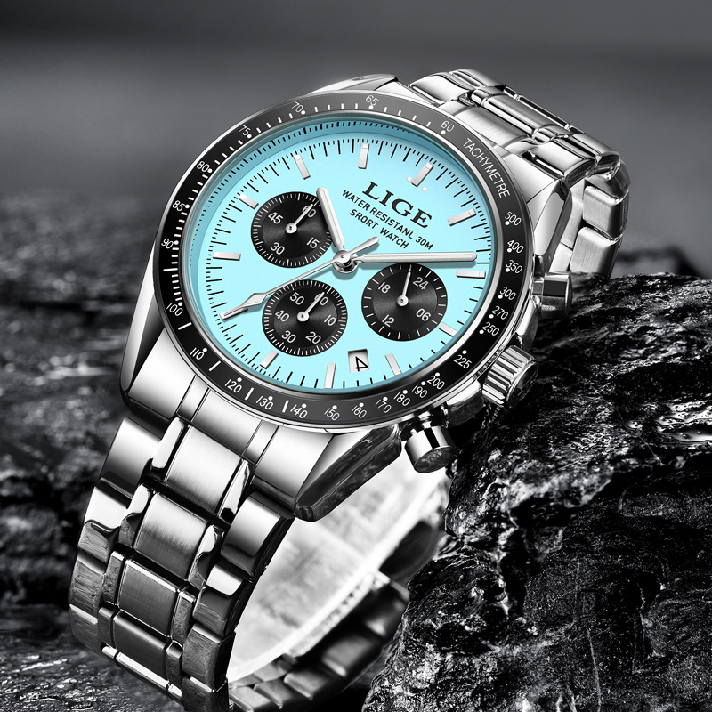LIGE Jam Tangan Pria Baru Berm - Luxury Watch Top 10 ulasan dan harga