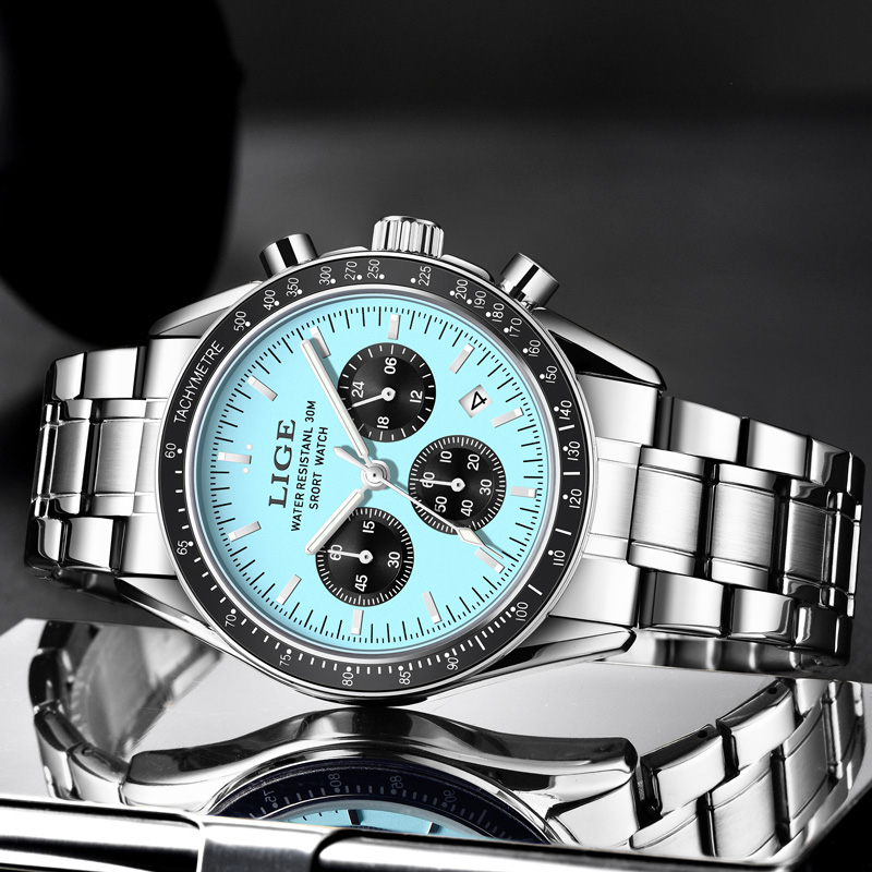 LIGE Jam Tangan Pria Baru Berm - Luxury Watch Top 10 ulasan dan harga