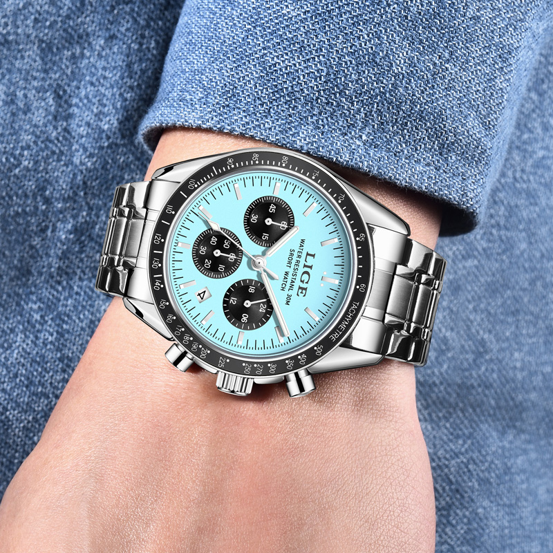 LIGE Jam Tangan Pria Baru Berm - Luxury Watch Top 10 ulasan dan harga