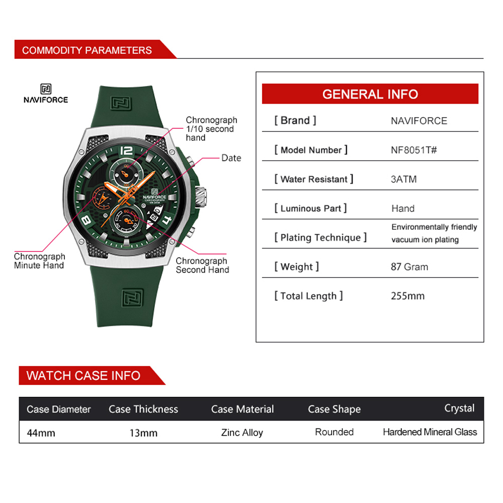 NAVIFORCE jam tangan olahraga  - Field Watch Military ulasan dan harga
