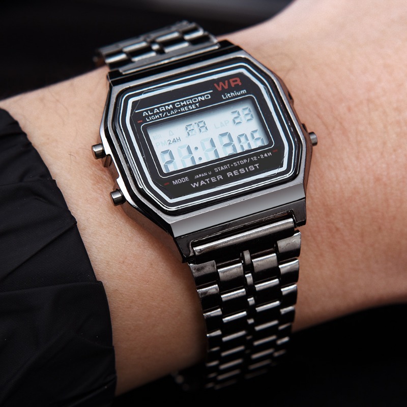 F91W jam tangan tali baja Pria - Luxury Watch Life ulasan dan harga