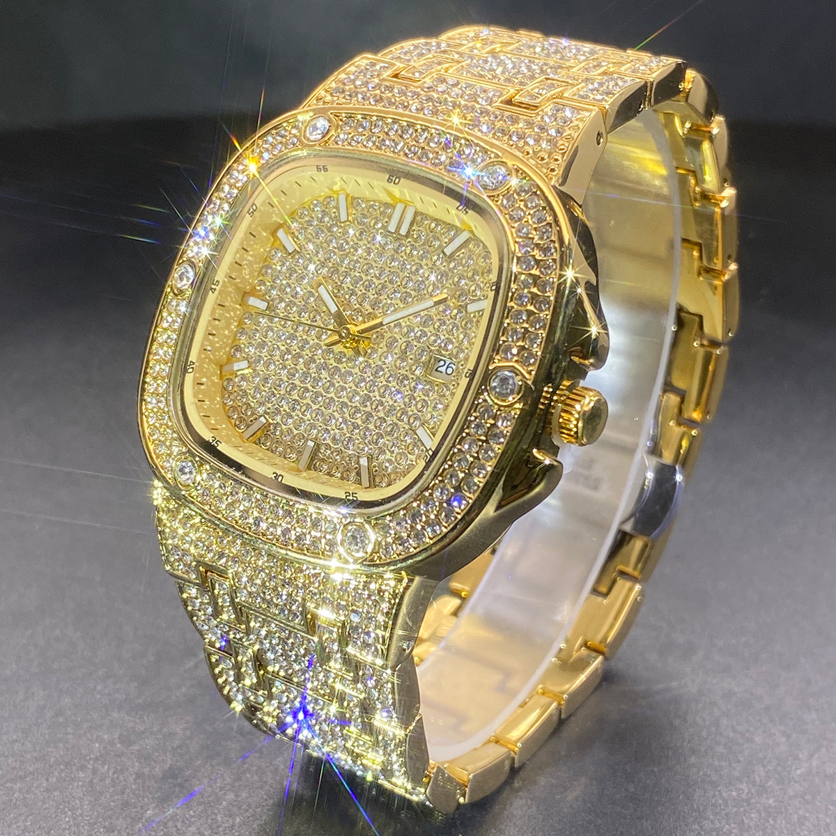 Jam Tangan Persegi untuk Pria  - Luxury Watch Gold ulasan dan harga