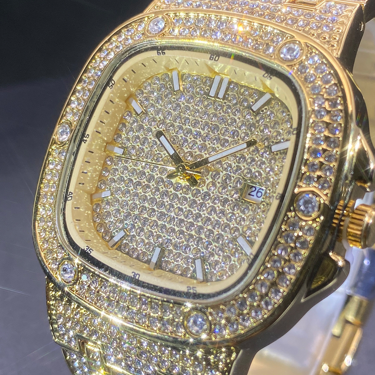 Jam Tangan Persegi untuk Pria  - Luxury Watch Gold ulasan dan harga