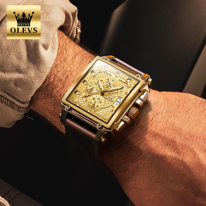 Jam tangan pria merek OLEVS ja - Luxury Watch Gold ulasan dan harga