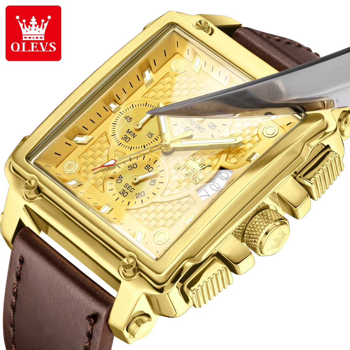 Jam tangan pria merek OLEVS ja - Luxury Watch Gold ulasan dan harga